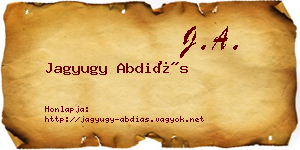 Jagyugy Abdiás névjegykártya